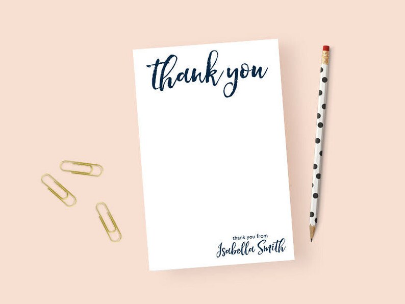 Thank you Notepad Personalized Notepad Thank you, Personalized Thank you Note Pad, Personalized Stationary Notepad, Stationery Pad 5.5 x 8.5 image 1