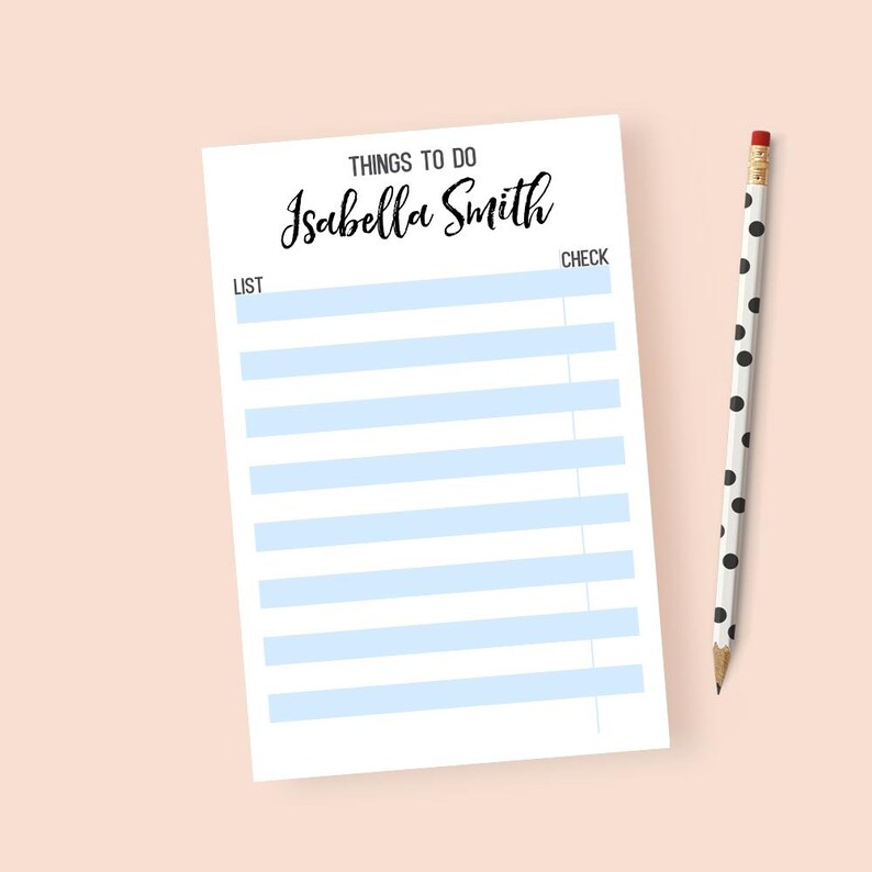 Personalized Checklist Notepad Personalized To Do List Etsy