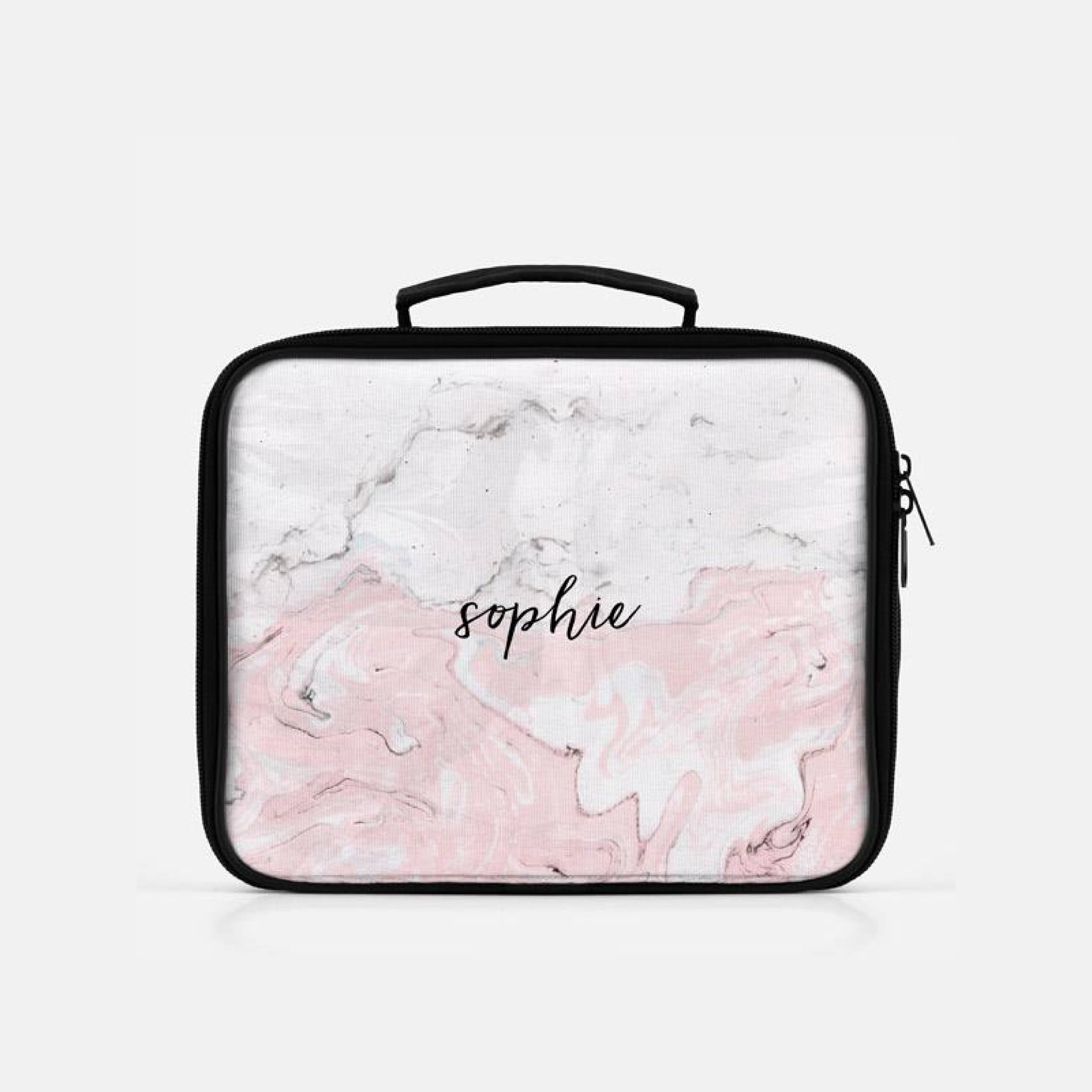 Marble Lunch Box Personalized Lunch Bag Pink Lunch Box Etsy