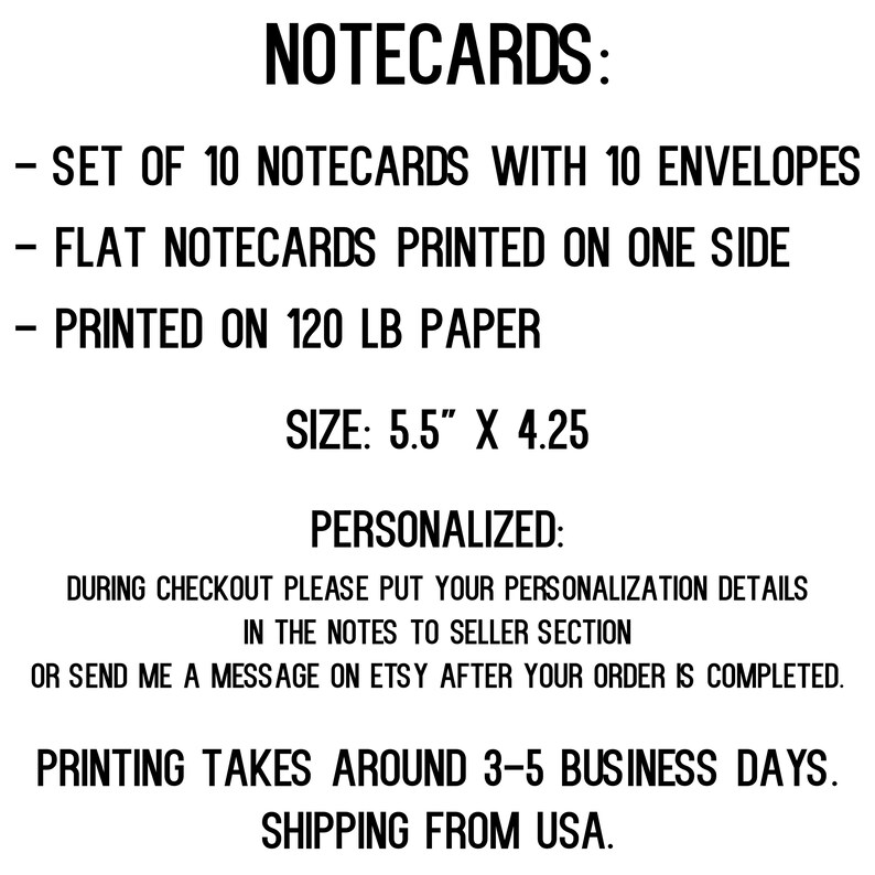 Monogram Stationary Notecards, Personalized FLAT Note Cards, Monogram Note Cards and Envelopes, Personalized Stationary Monogram, SET of 10 image 4