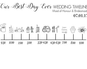 groomsman day of wedding timeline digital download etsy