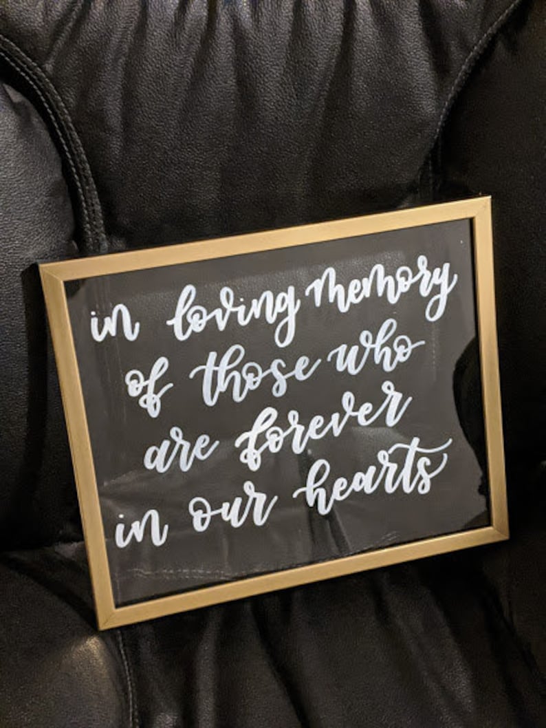 In loving Memory Sign 8x10 Gold Frame Glass Insert Etsy