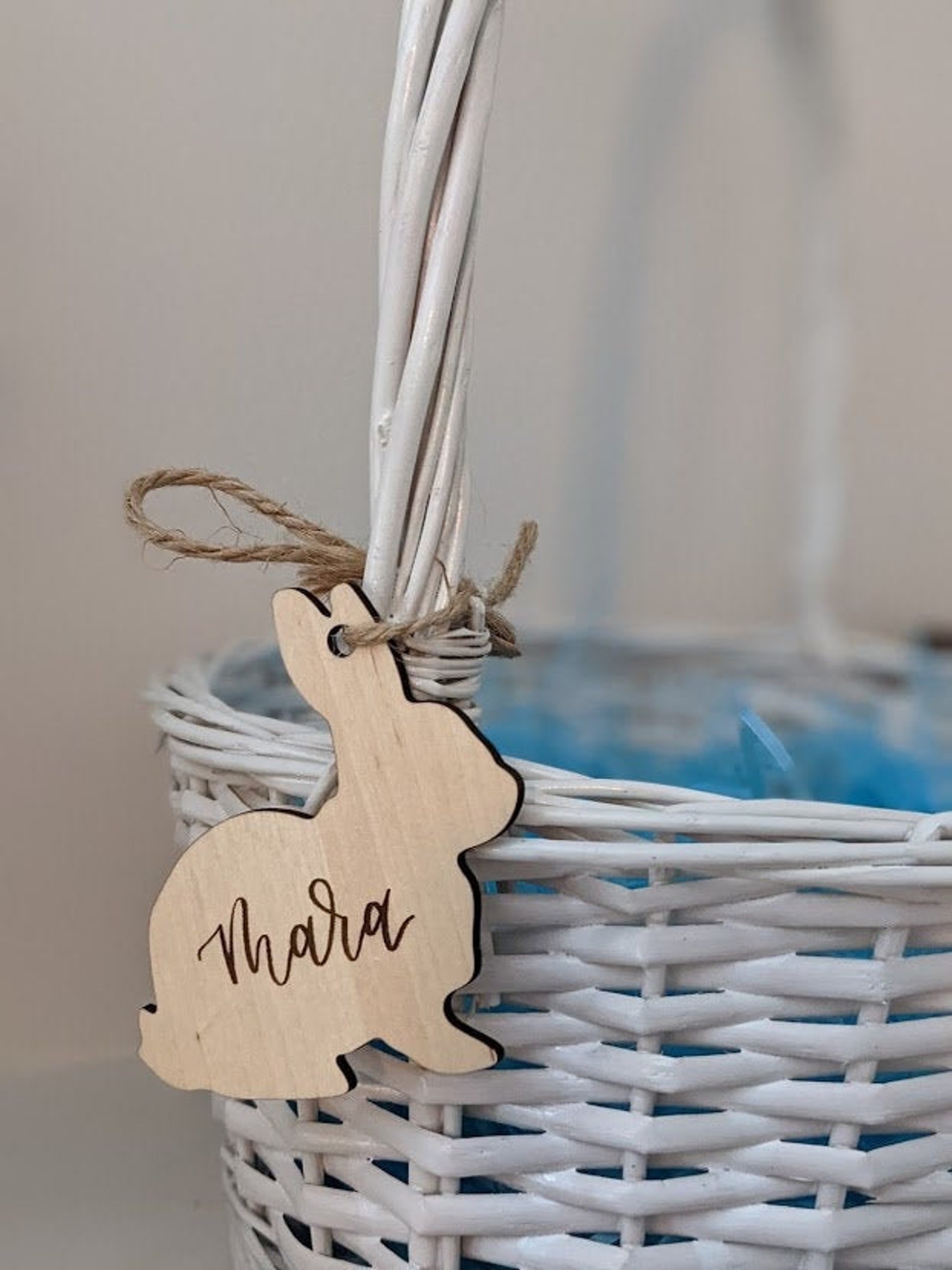 Engraved Easter Basket Tags Wood Eggs and Bunnies with Etsy