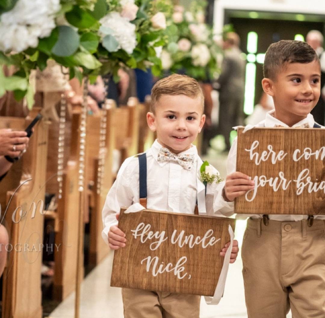 Set of 2 Ring Bearer Signs 9x12 inches with ribbon or twine Etsy