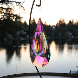 XL Crystal Teardrop Ornament Memorial Cremated Ash Crystal Custom Memorial Ornament Cremains Ash in Crystal Ornament Sympathy Gift