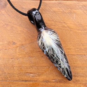 Glass Pendant &quot;Lightning&quot; Handcrafted Pendant | Keepsake Boho Necklace for Family Members | Chunky Glass Lighting Bolt Pendant Necklace