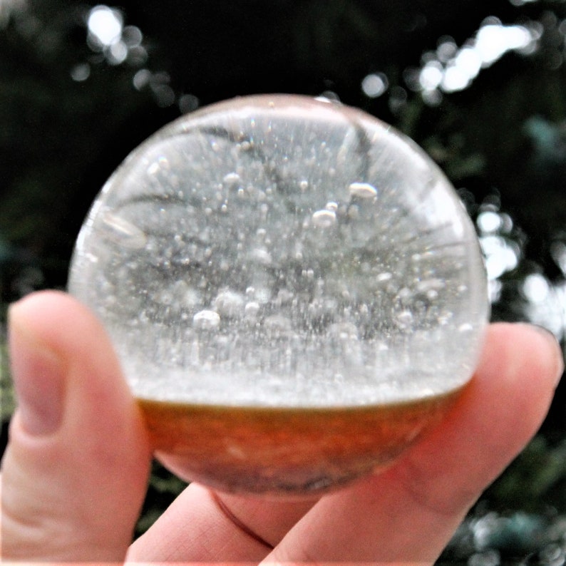 Solid Glass Snow Globe Memorial Keepsake Ashes to Etsy