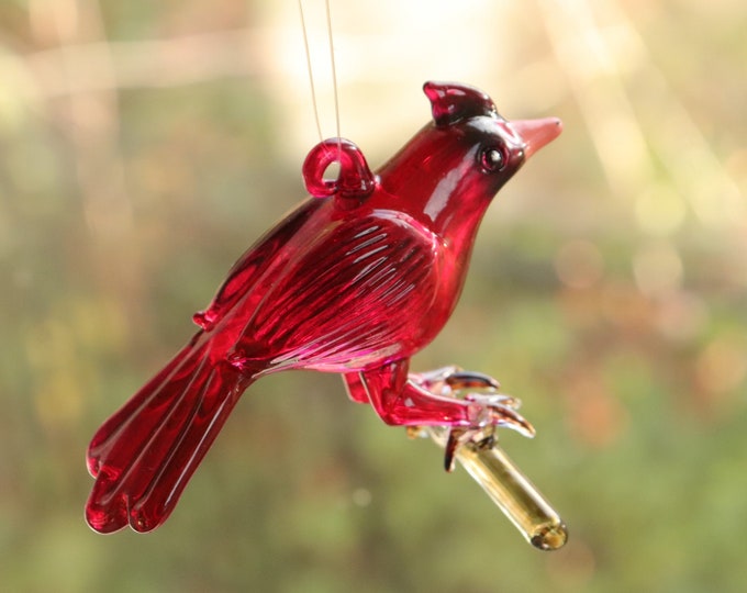 Cardinal Glass Red Bird Christmas Ornament Cardinal Gifts Cardinal