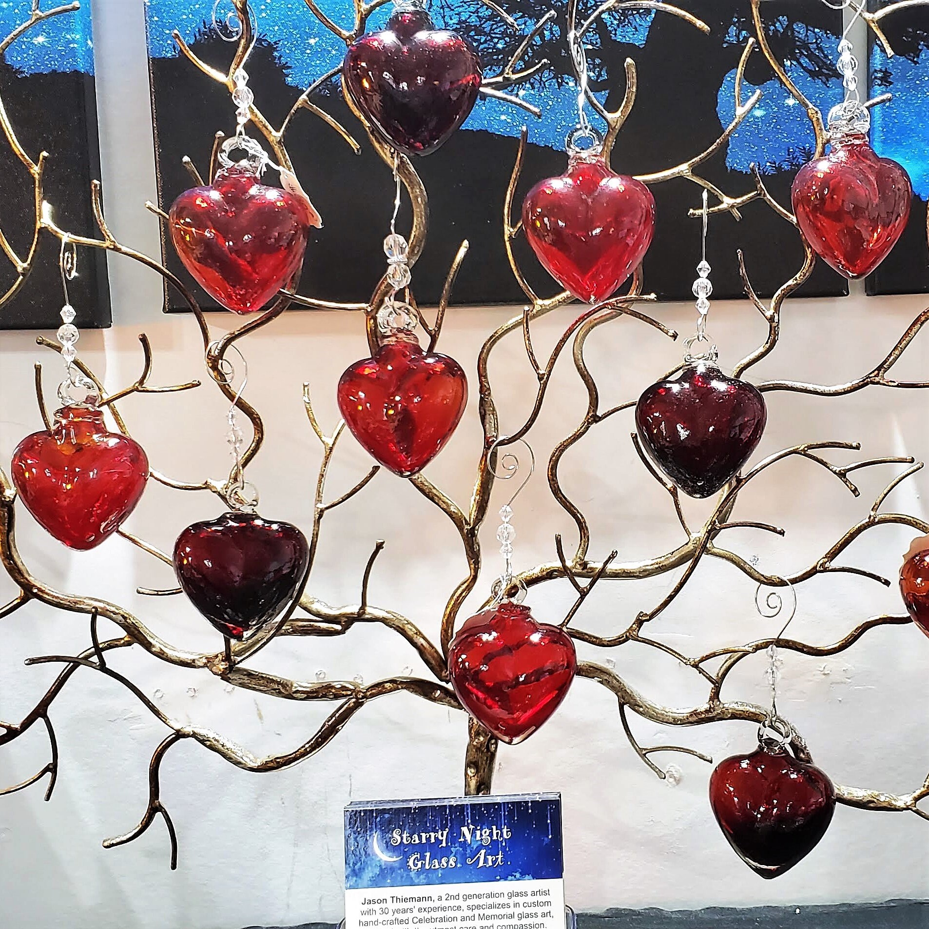 Red Heart Glass Ornament Christmas Heart Ornament Valentines Etsy