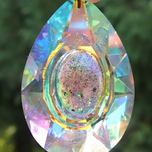 Large Crystal Teardrop Ornament Memorial Cremated Ash Crystal Custom Memorial Ornament Cremains Ash in Crystal Ornament Sympathy Gift