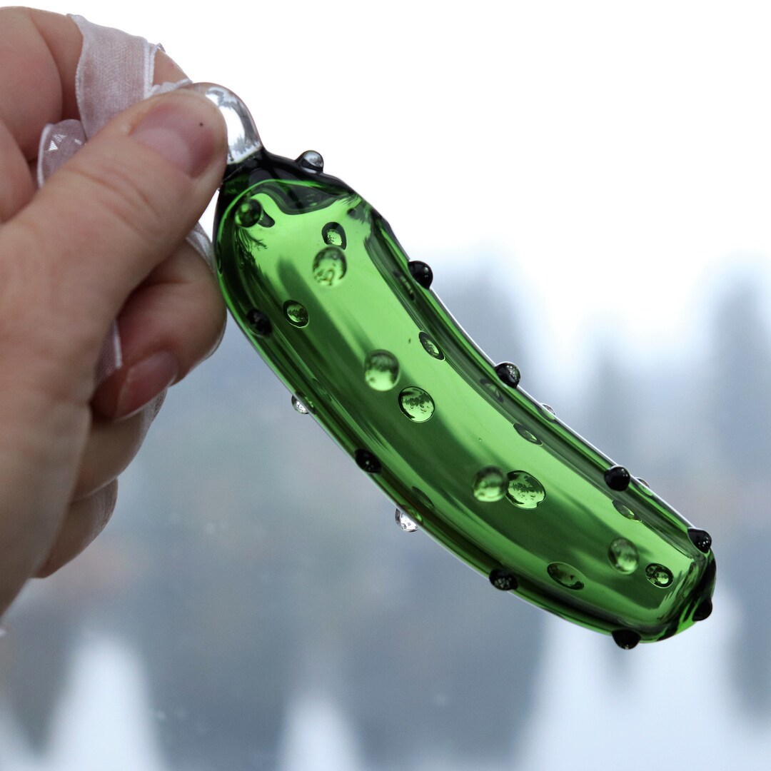 Traditional German Christmas Pickle Ornament in 2 Sizes Green Pickle