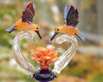 2 Hummingbirds & Flower Custom Wine Topper, Birthday Gift, Wedding Gift, Anniversary, Mothers Day, Bridal Shower, Valentines Day Wine Topper
