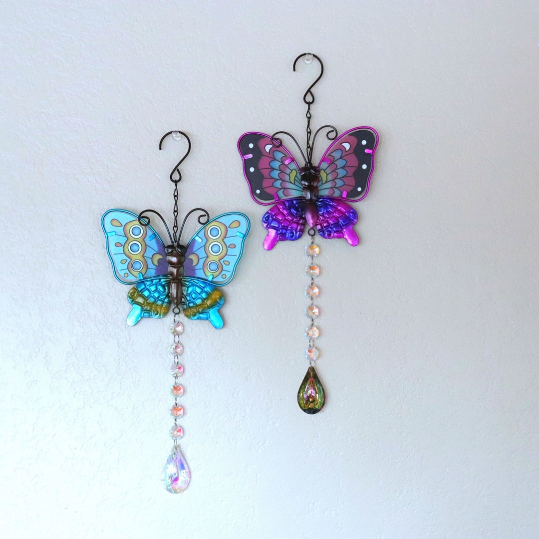 Butterfly Memorial Suncatcher Glass Crystal Metal Memorial Suncatcher