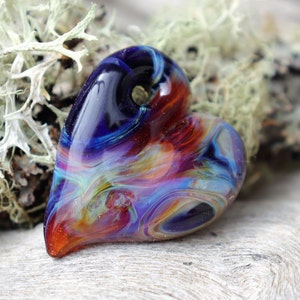 P Glass &quot;Auburn Auralite&quot; Heart Memorial Pendant Heart Urn Ashes Holder Memorial Urn Jewelry Pendant Memorial Ash Pendant Keepsake Heart