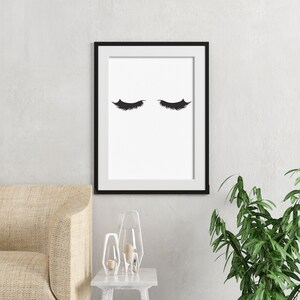 Glam Lashes Art Print - Fashion Decor - Chic Printable - DIY - Makeup Decor - Eyelashes Art Print - Salon Wall Art - Gift - Studio Poster -