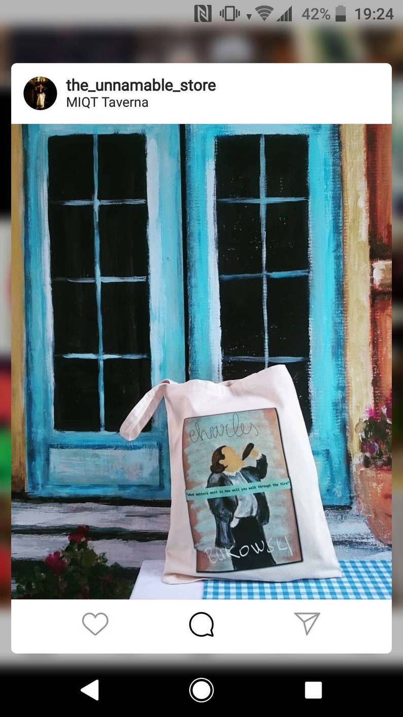 Charles Bukowski tote bag