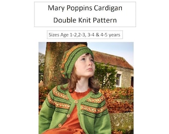 Knitting Pattern - Girls and Boys Unisex Fair Isle Cardigan Pattern - In 4 Sizes 1-2, 2-3 & 3-4, 4-5 years - PDF Pattern