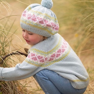 GIRLS Hand KNITTED Hearts Cardigan - Pure Merino Wool - Available sizes Birth to 6 years - In 2 colours