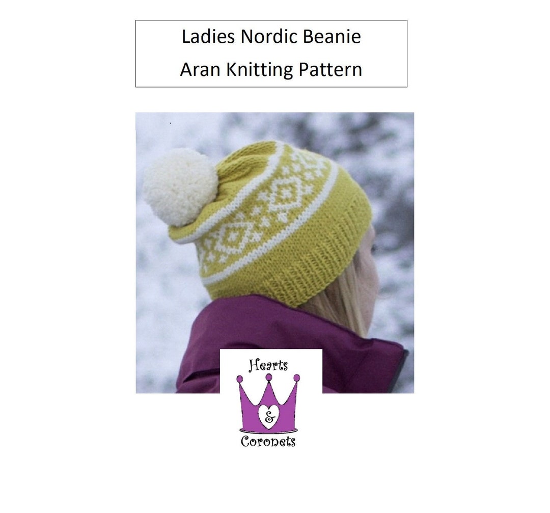 Knitting Pattern - Ladies Nordic Scandi Beanie Hat - PDF Pattern - Hand ...
