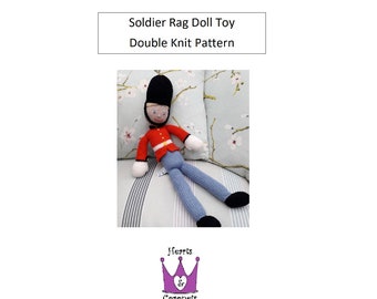 Knitting Pattern - 54cm Toy Soldier Welsh Guard - Hand Knit DK Pattern  - Baby Child Keepsake Gift - PDF Pattern