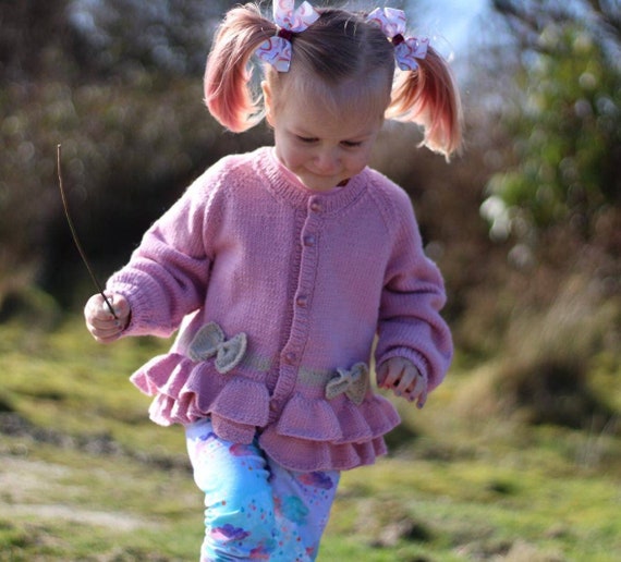 GIRLS Frilly Tutu Cardigan Sizes Toddler to 5 Years Hand Knitted in Pure Merino Wool 9 Colours Etsy