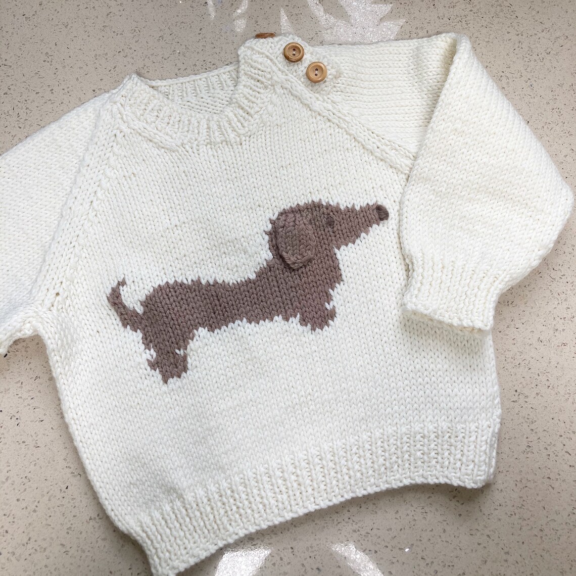 CHILDS Hand KNITTED Dachshund Sausage Dog JUMPER 6 Colours Etsy UK