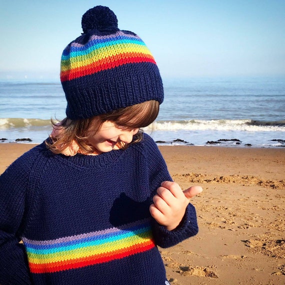 Navy rainbow sweater online