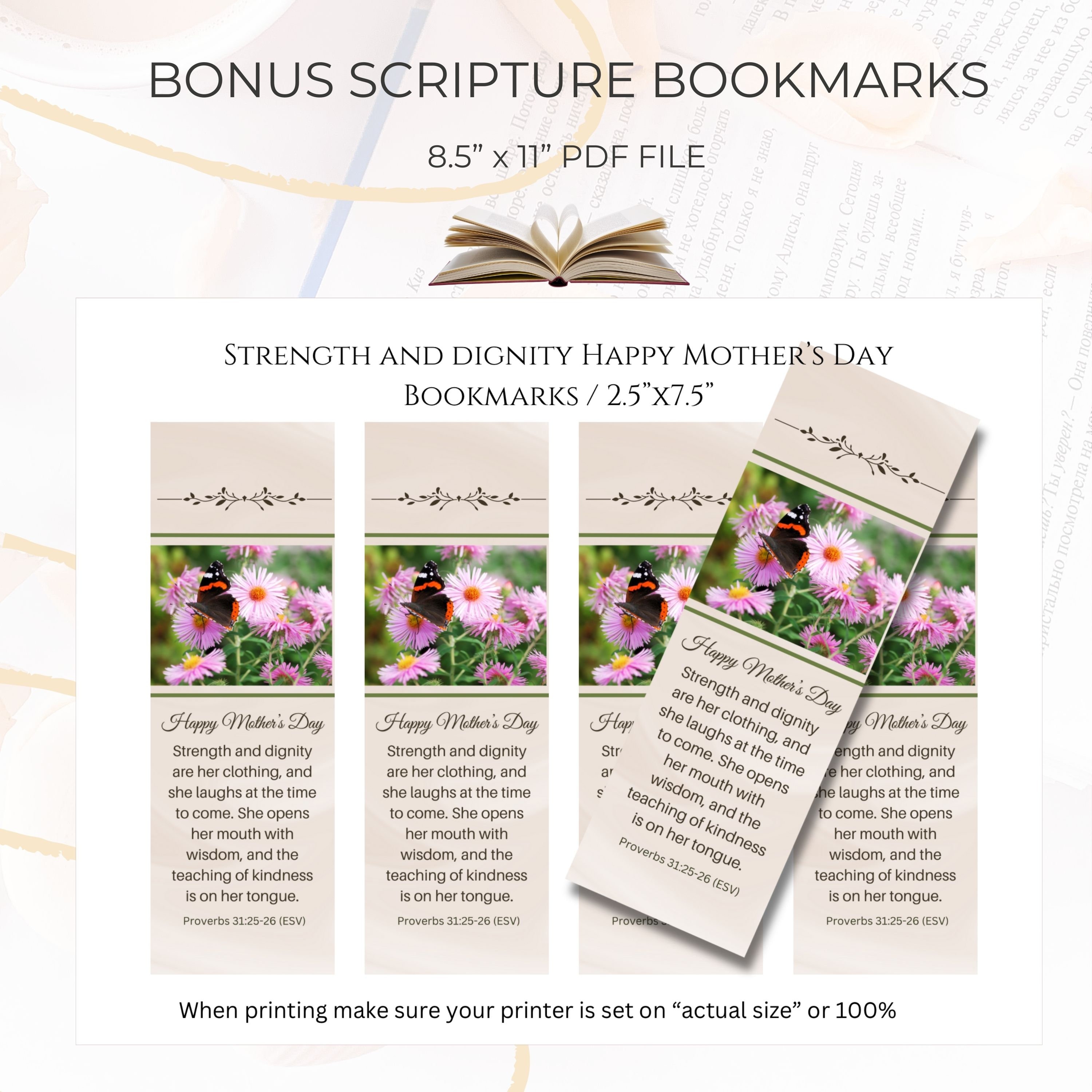 Mother's Day Church Bulletin Cover Art, Proverbs 31 She is Clothed W ...