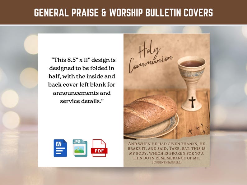 Church Bulletin Cover Art and Template Do This in Remembrance of Me ...