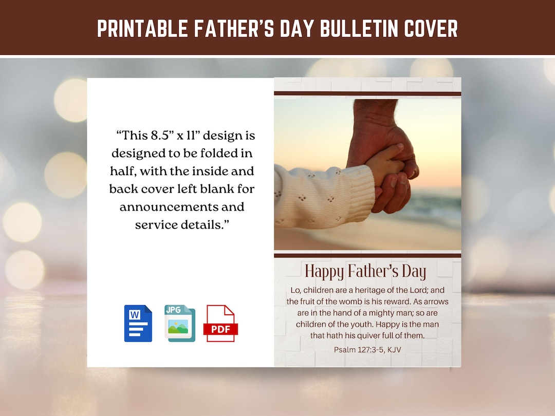 Fathers Day Church Bulletin Cover Art Psalm 127:3-5, Happy is the Man ...