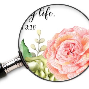 Christian Floral Pink & Green Watercolor Wall Art Poster or Canvas John 3:16 For God So Loved The World Beloved Bible Verse, KJV and ESV image 6