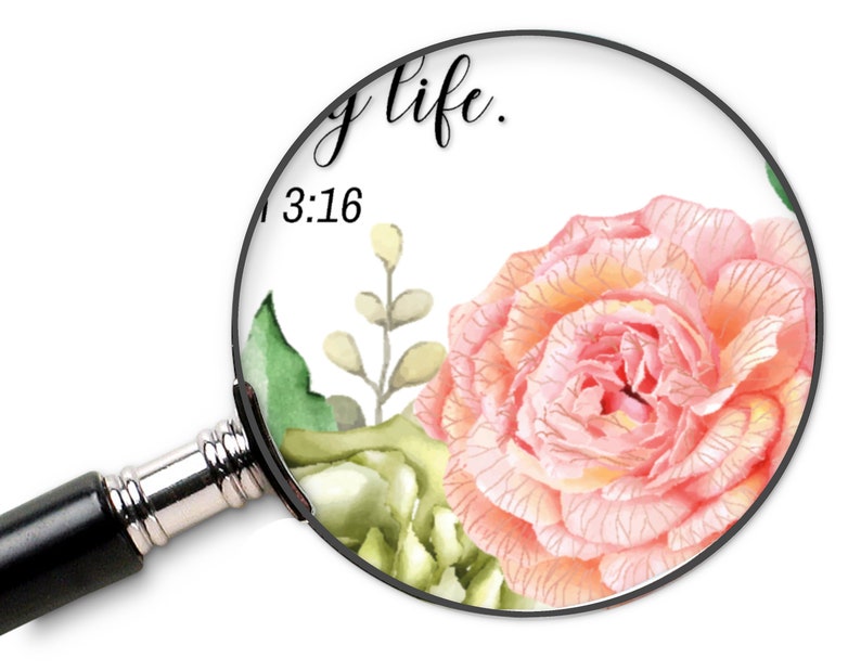 Christian Floral Pink & Green Watercolor Wall Art Poster or Canvas John 3:16 For God So Loved The World Beloved Bible Verse, KJV and ESV image 6