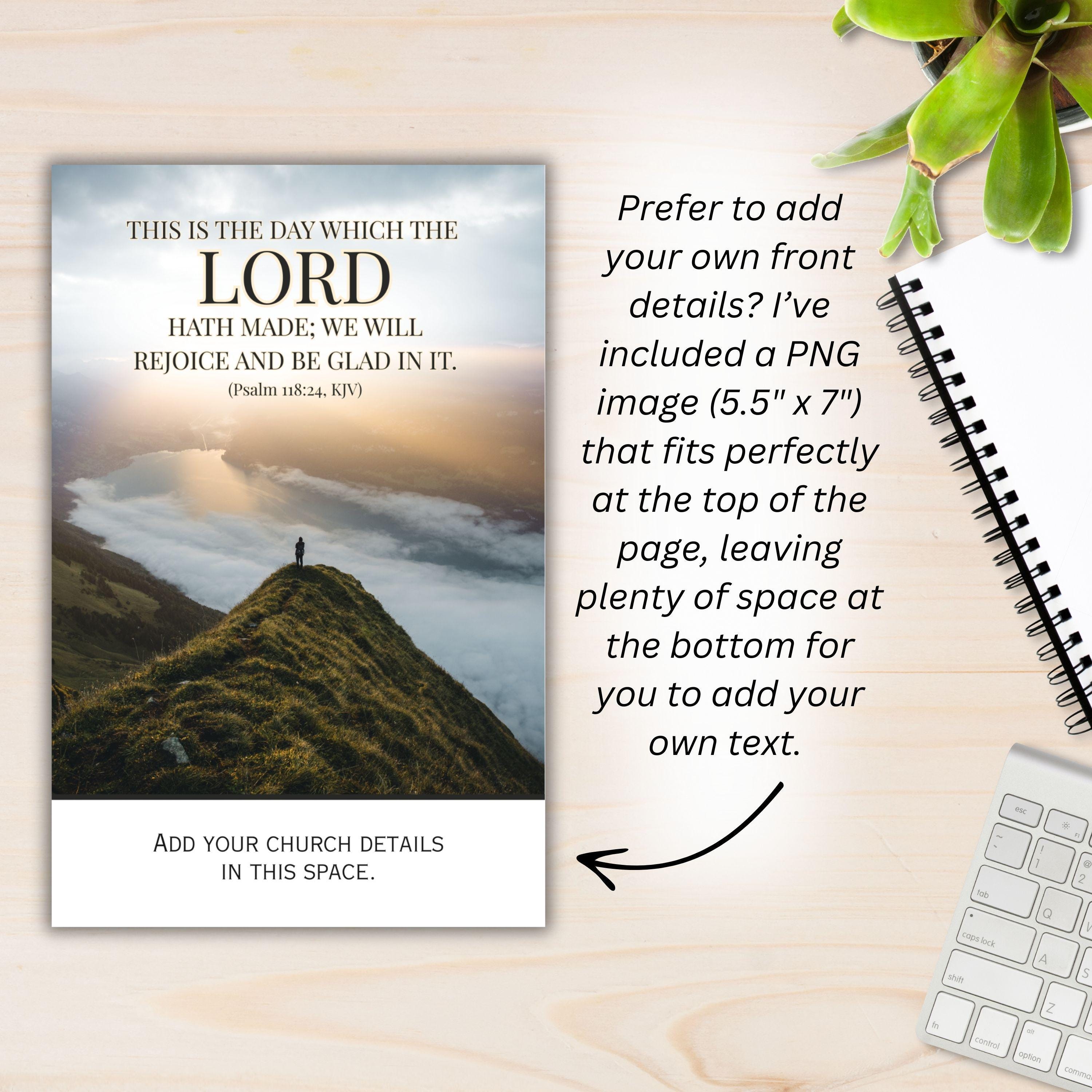 Christian Church Worship Program Bulletin Cover Clip Art, Psalm 118:24 ...