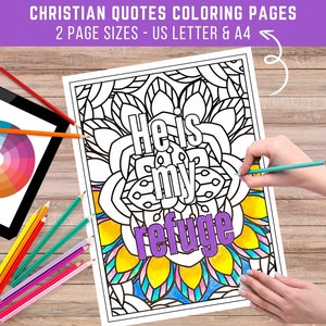 Printable Inspirational Bible Verse Coloring Page Bundle, 12 Pages of Christian Quotes for Prayer, Relaxation, Adults & Creative Activities
