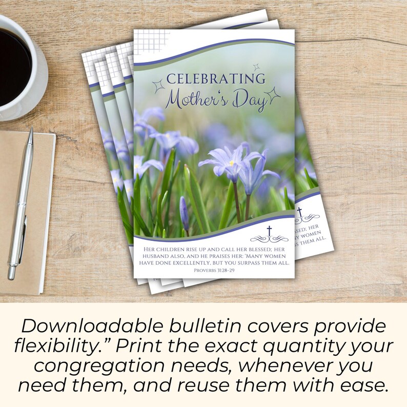 Mother's Day Church Bulletin Cover Art, Proverbs 31 Her Children Call ...