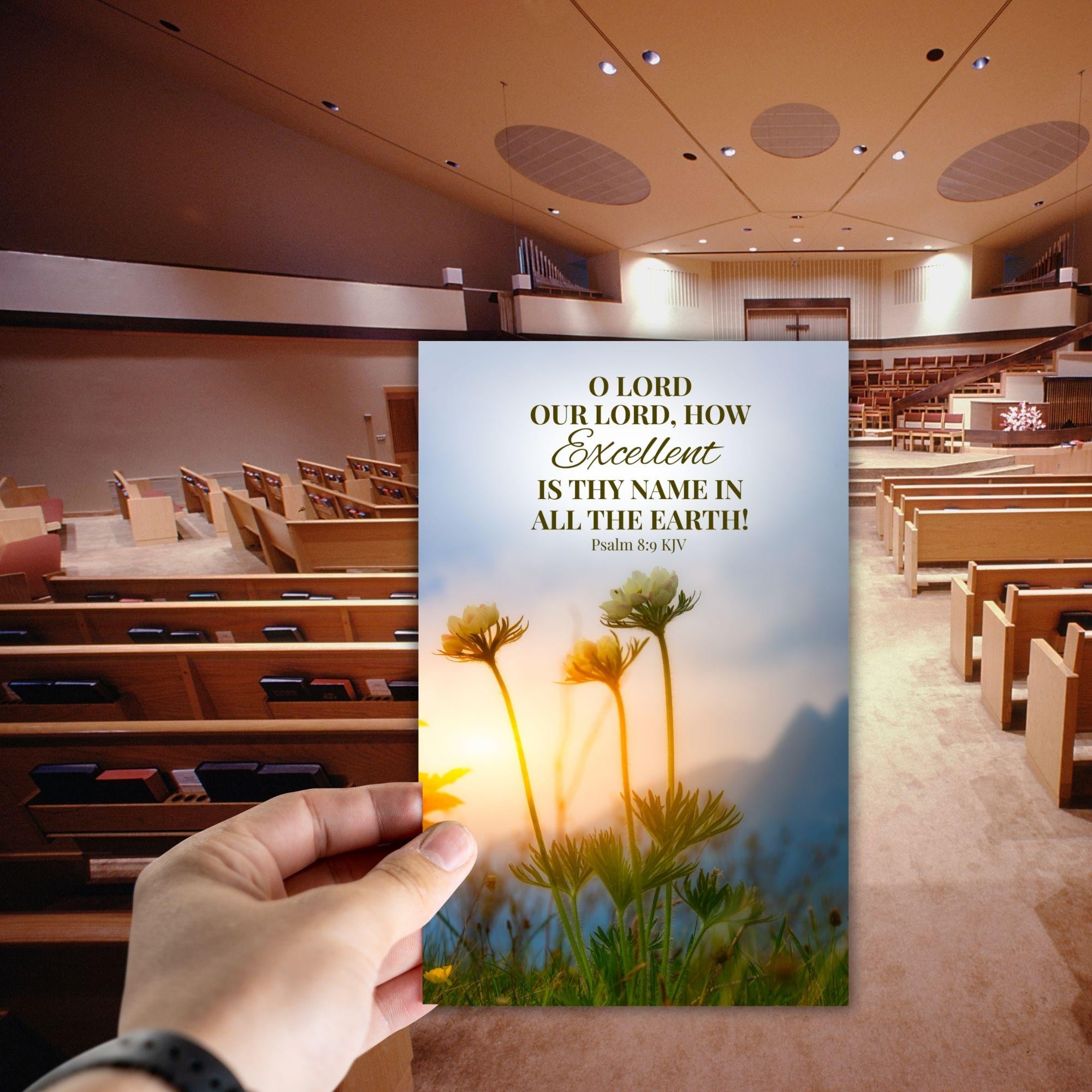 Christian Church Worship Program Bulletin Cover Clip Art, Psalm 8:9 KJV ...