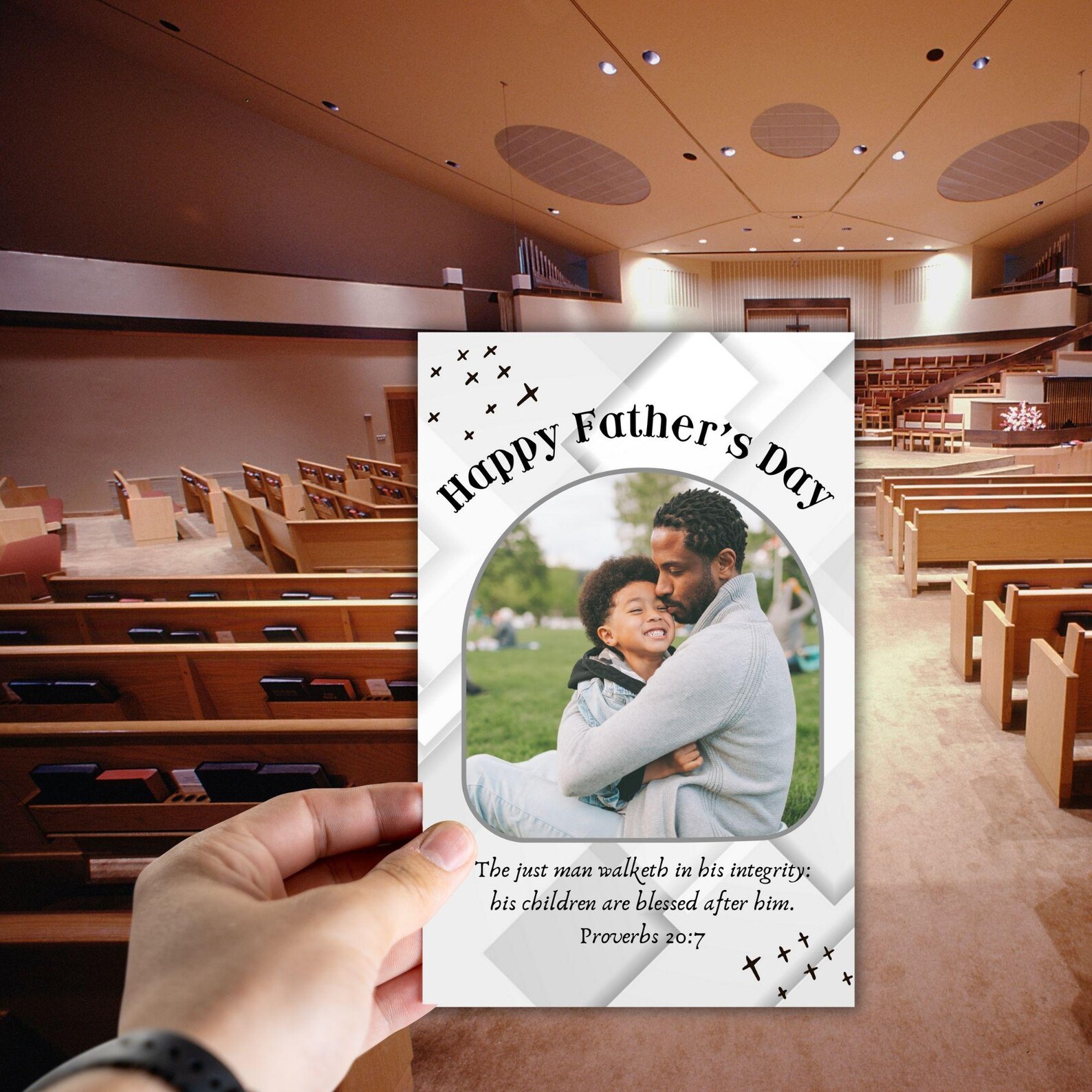 Fathers Day Church Bulletin Program Cover, Proverbs 20-7, Theme: the ...