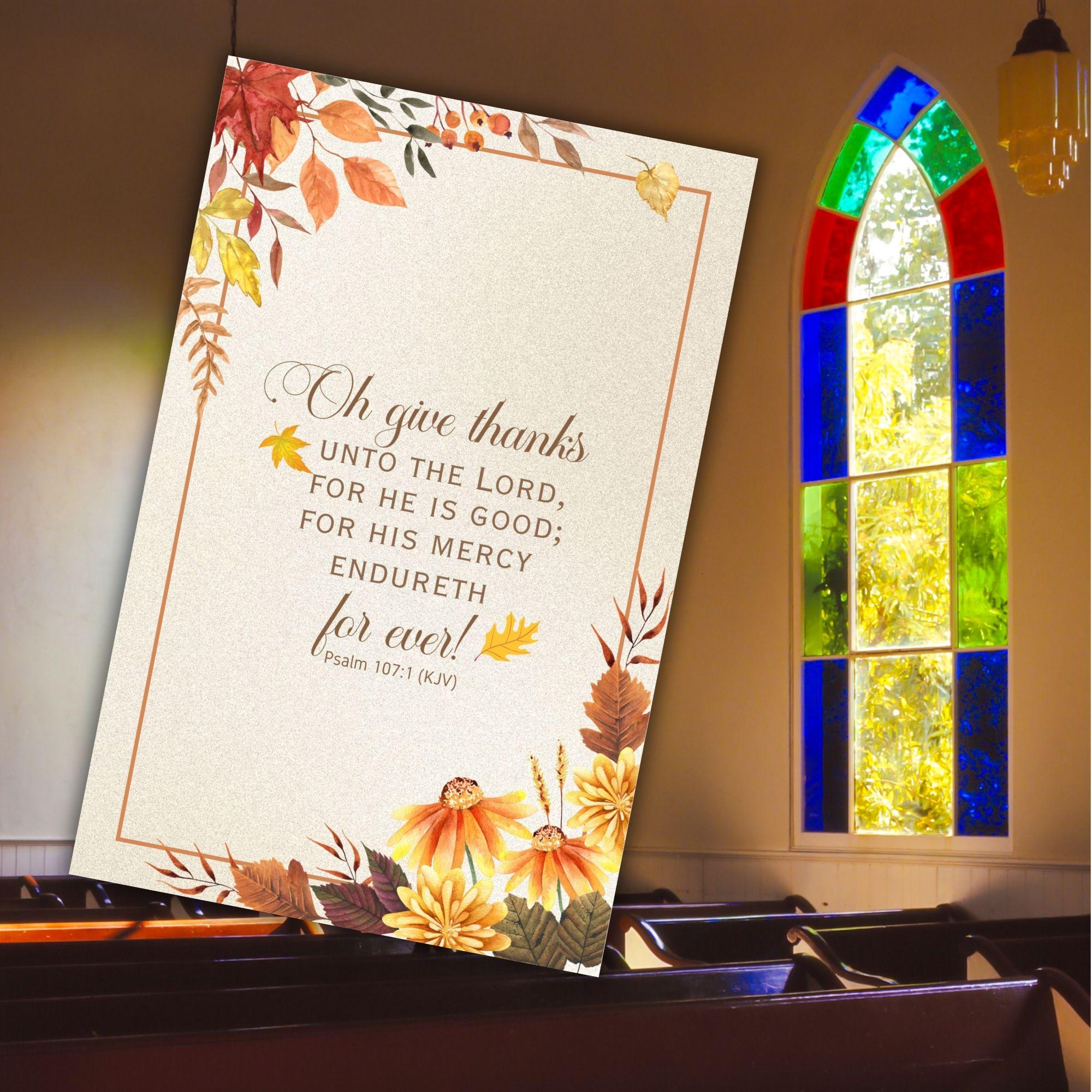 Printable General Praise & Worship Fall Thanksgiving Digital Church Bi ...