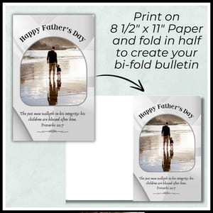 Father's Day Church Bulletin Cover Art, Proverbs 20:7 (KJV) the Just ...