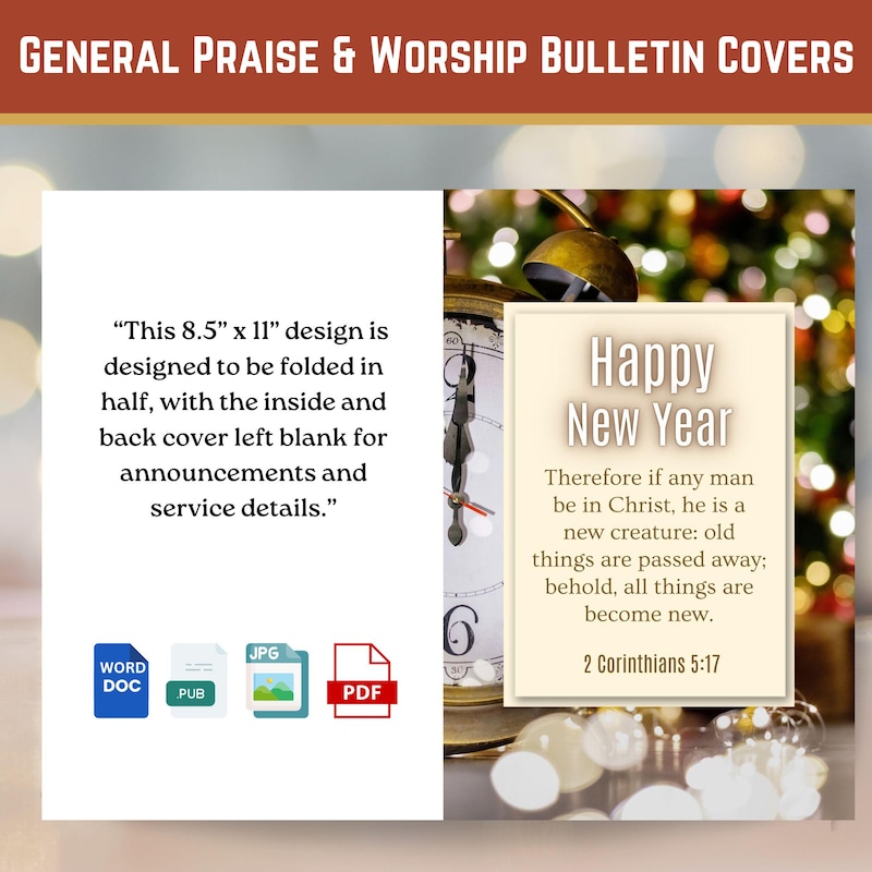 New Years Church Bulletin Covers - Etsy