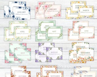 Títulos de imágenes prediseñadas digitales para cumpleaños y aniversarios Meses del año para boletines de la iglesia Boletines Tablones de anuncios Aulas Álbum de recortes