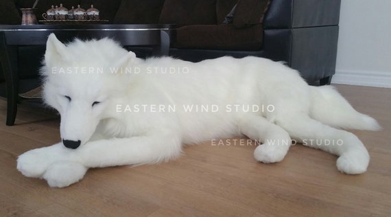 life size wolf plush