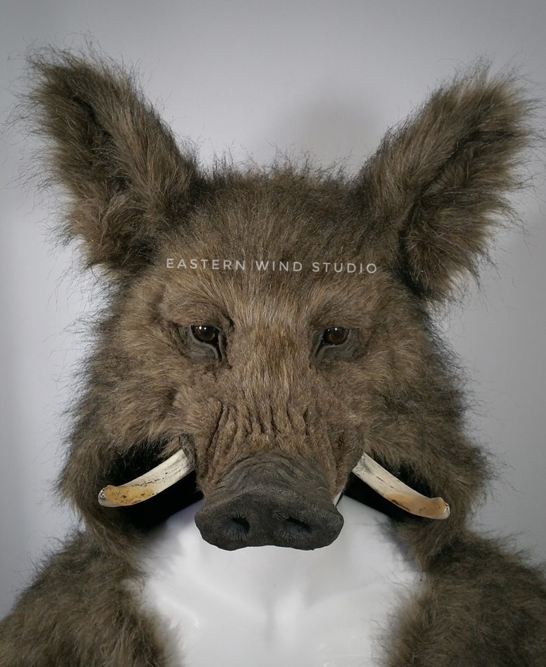 Wild boar headdress skin pelt Berseker costume animal Etsy