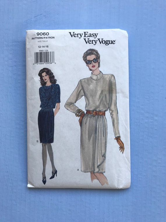 Reduced Vogue 9060 Retro Vintage 1990 S Dress With Etsy