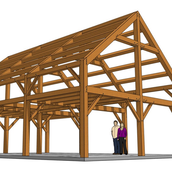 3024 Timber Frame Cabin Plan - Etsy Canada