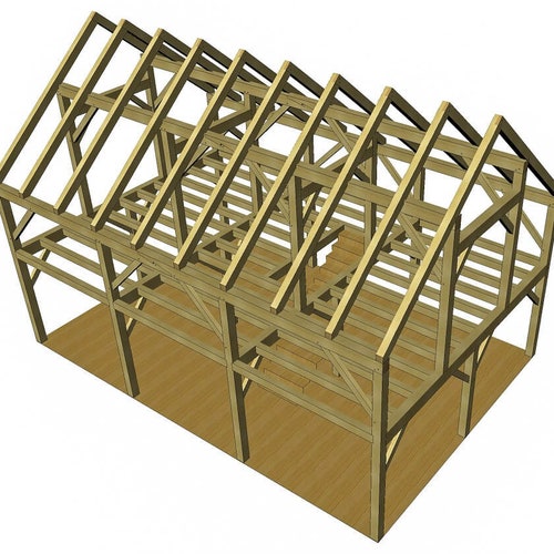 24×36 Heavy Timber Barn Plan shops