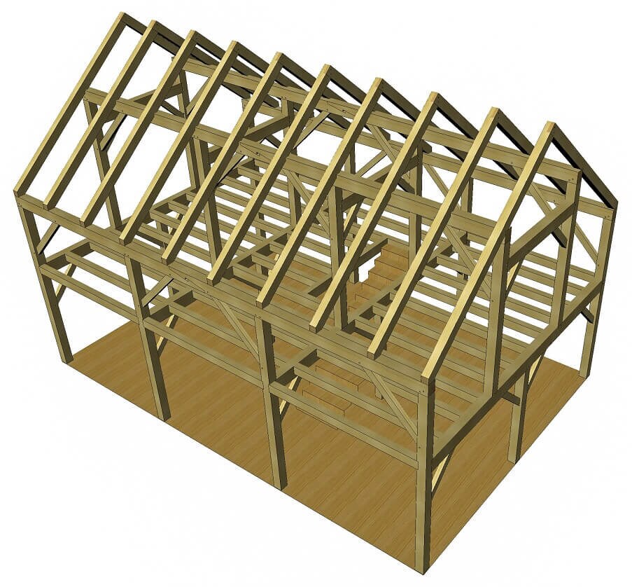 2436 Heavy Timber Barn Plan Etsy