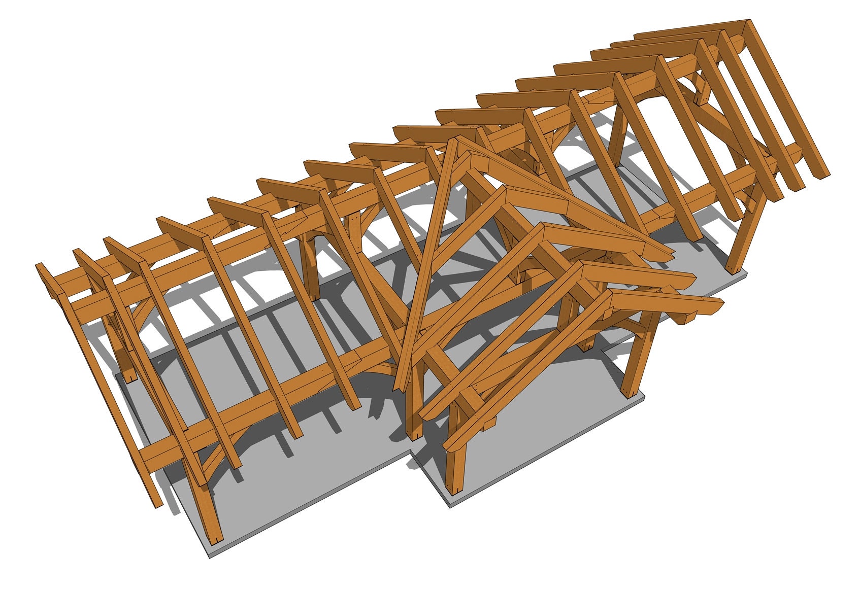 Three Gable Post and Beam Pavilion Plan Etsy Canada