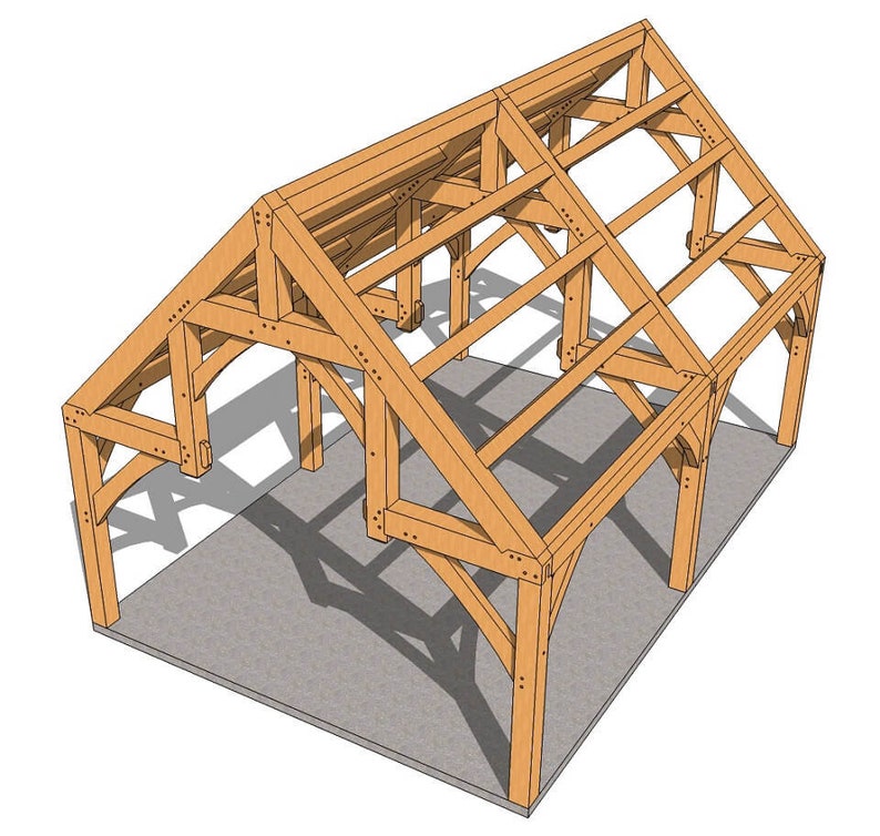 16x24 Hammer Beam Timber Frame Plan image 4