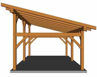 Plano de techo de cobertizo de 16 × 24